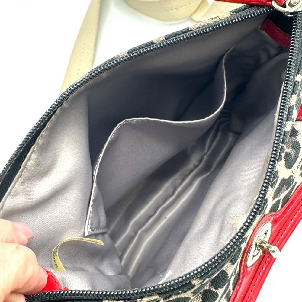⭐️⭐️SOLD⭐️⭐️ Y2K Coach Park Ocelot Leopard Print Crossbody - Black/Red Patent - Picture 15 of 15